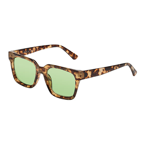 Bacoli Walnuss Tortoise Grünes Brillenglas Sonnenbrille – KLASSISCH