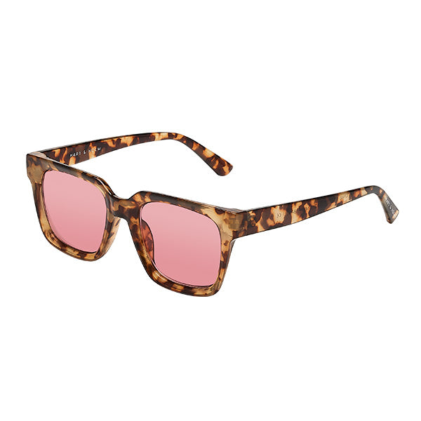 Bacoli Walnut Turtle Red Lens Sunglasses - CLASSIC