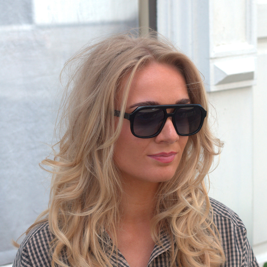 Caldiero Schwarze Blaues Brillenglas Sonnenbrille – PREMIUM | DAMEN