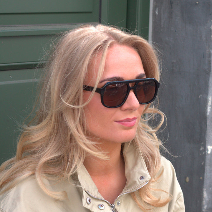 Caldiero Black Brown Lens Sunglasses - PREMIUM