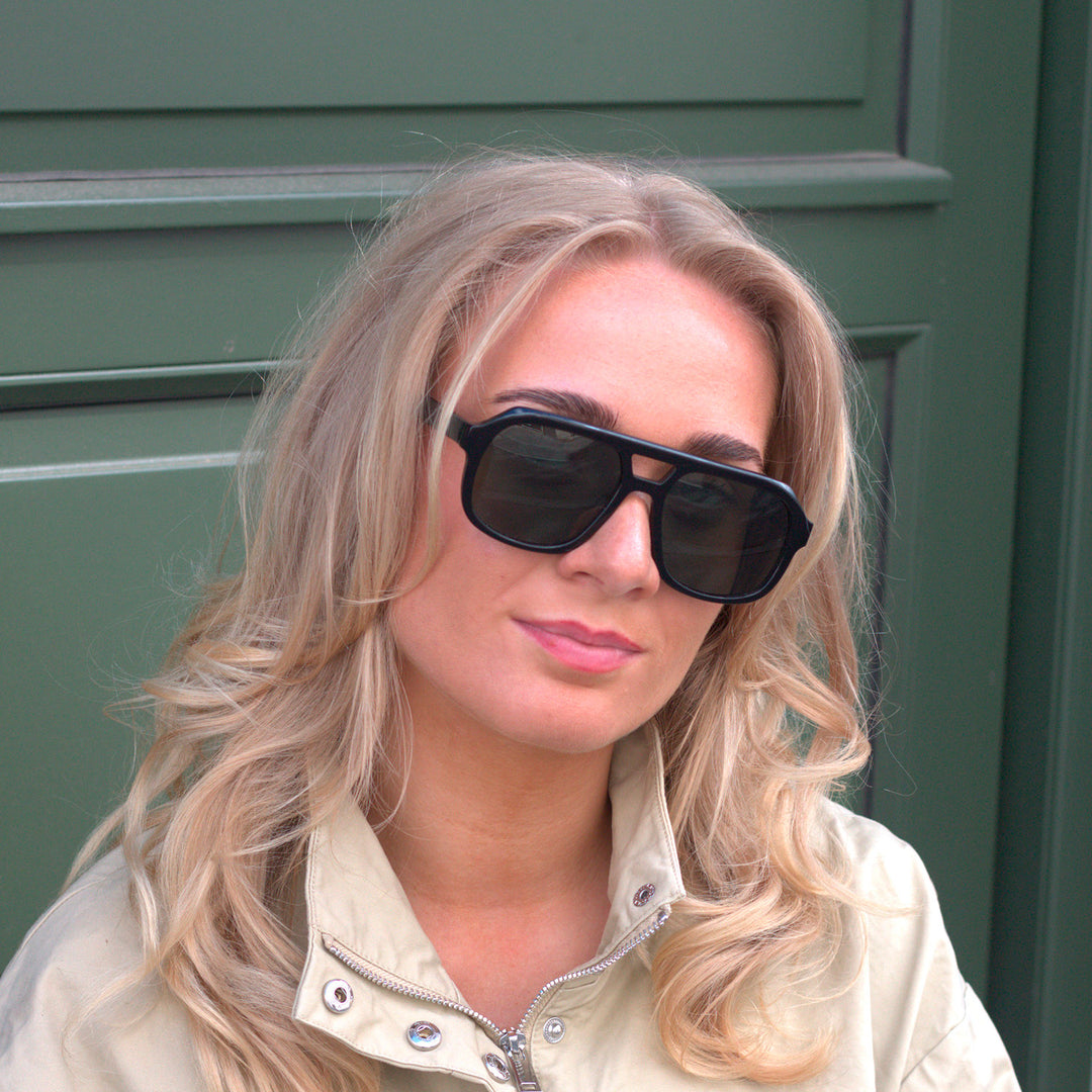 Caldiero Sonnenbrille mit schwarzen und grünen Gläsern – PREMIUM