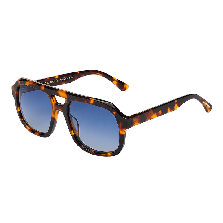 Caldiero Brown Turtle Blue Lens Solbrille - PREMIUM | WOMEN