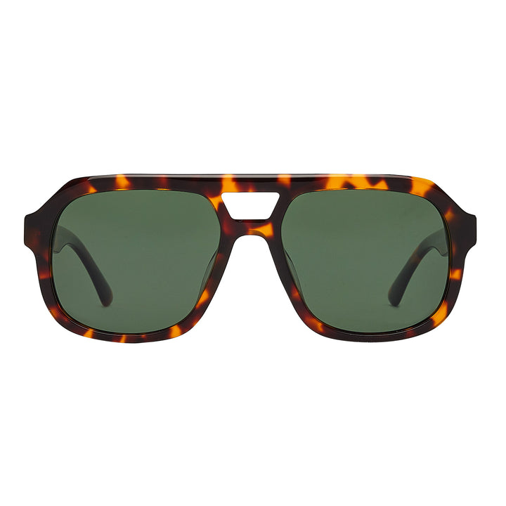 Caldiero Brown Turtle Green Lens Solbrille - PREMIUM | MEN