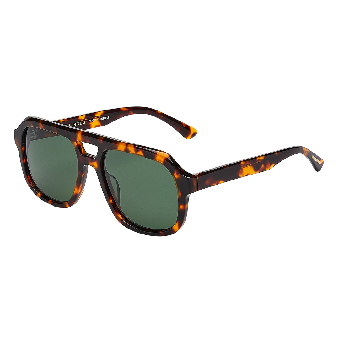 Caldiero Brown Turtle Green Lens Solbrille - PREMIUM | MEN