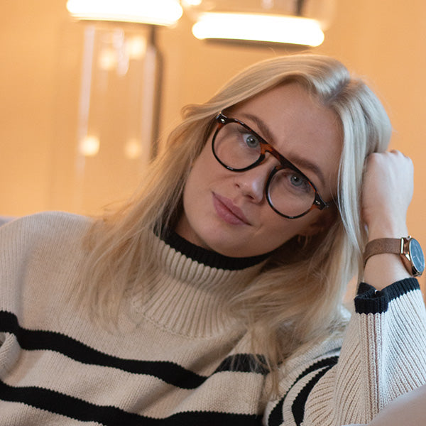 Milano Braune Tortoise Blaufilter Brille mit Stärke – KLASSISCH