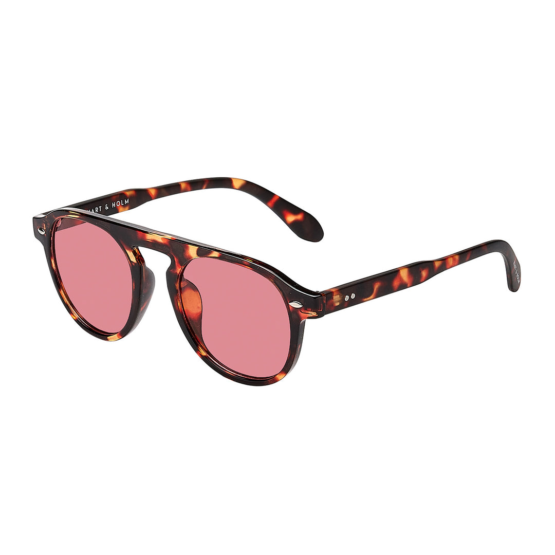 Milano Brown Turtle Red Lens Solbrille - CLASSIC | WOMEN