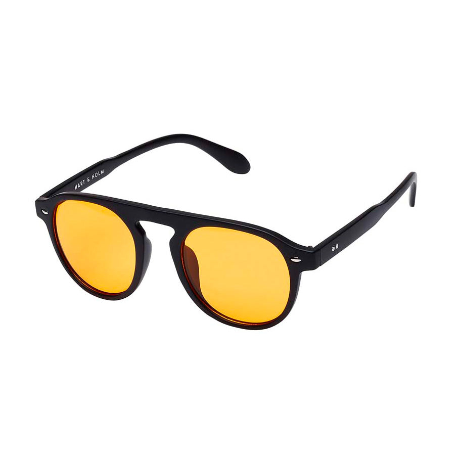 Milano Mat Black Orange Lens Sunglasses - CLASSIC
