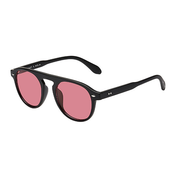 Milano Mat Black Red Lens Solbrille - CLASSIC | MEN