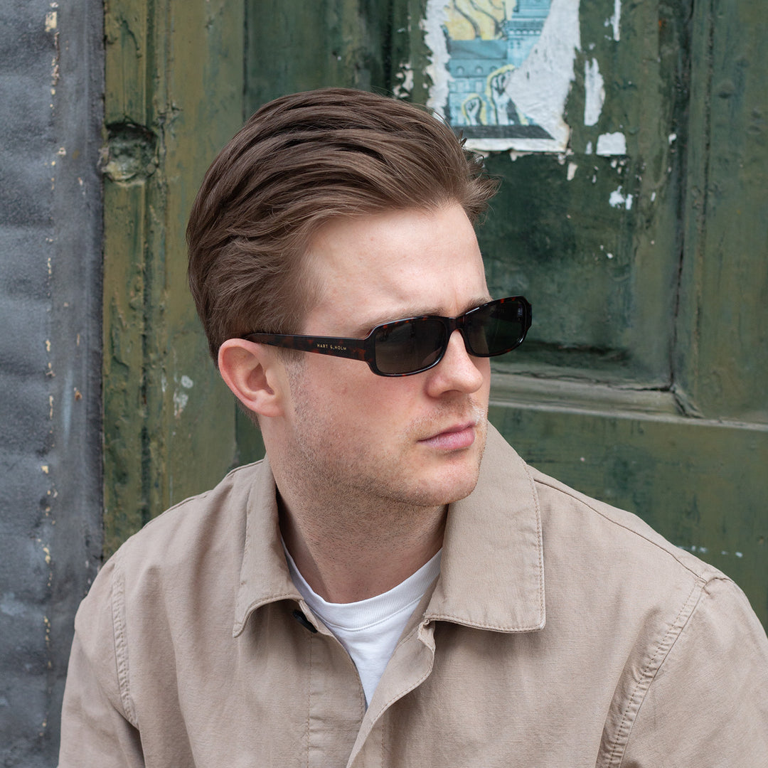 Noto Brown Turtle Green Lens Solbrille - CLASSIC