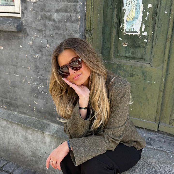 Rapallo Amber Turtle Brown Lens Solbrille - PREMIUM