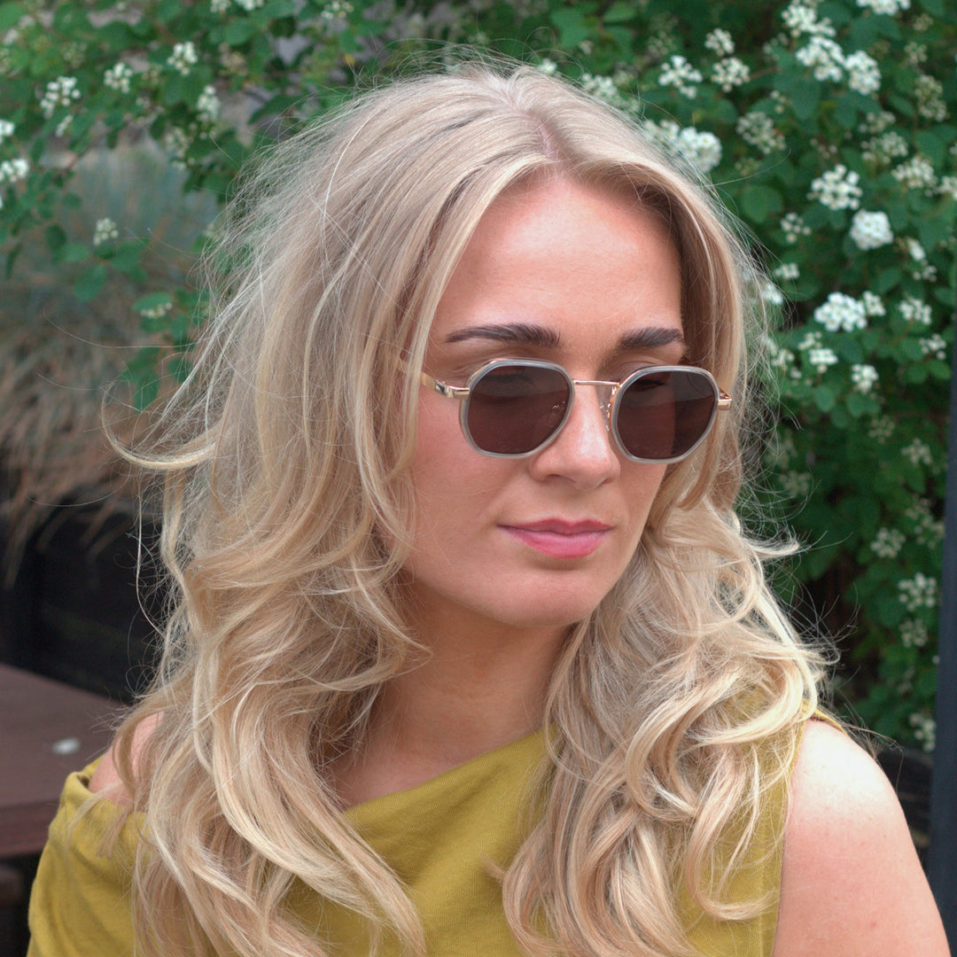 Torriana Grey Black/Brown Lens Sunglasses - PREMIUM