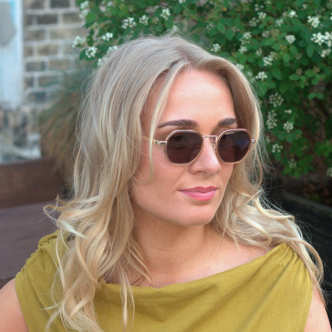 Torriana Walnut Black/Brown Lens Sunglasses - PREMIUM