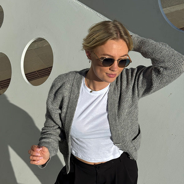 Torriana Walnut Black/Blue Lens Solbrille - PREMIUM