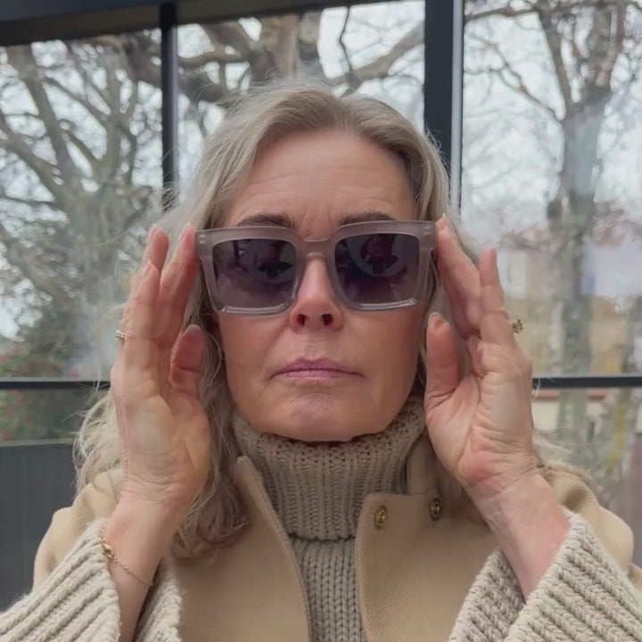 Nola Beige Blue Sunglasses - PREMIUM