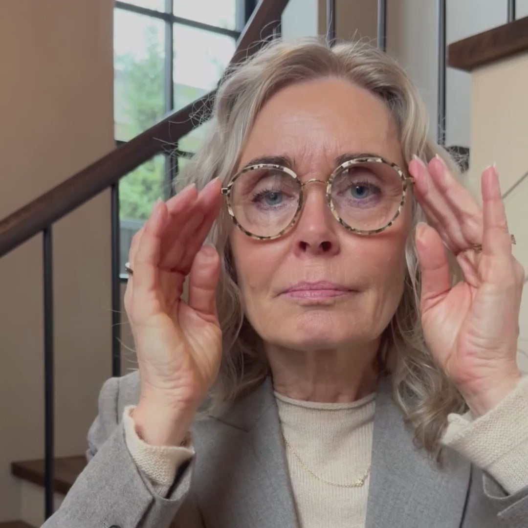 Trieste MINI Beige Marble Læsebrille - PREMIUM