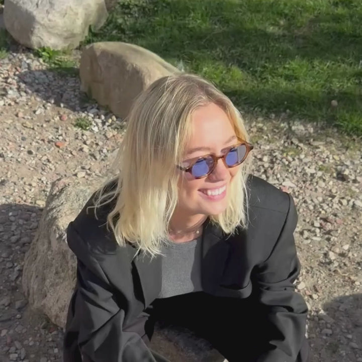 Millisimo Caramel Turtle Blue Lens Solbrille - CLASSIC | WOMEN