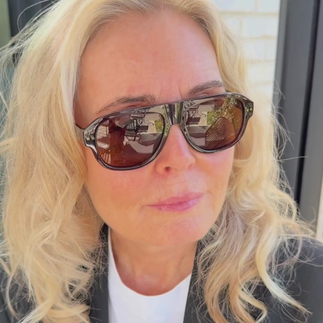 Roveredo Brown with Brown Turtle Temples Sunglasses - CLASSIC